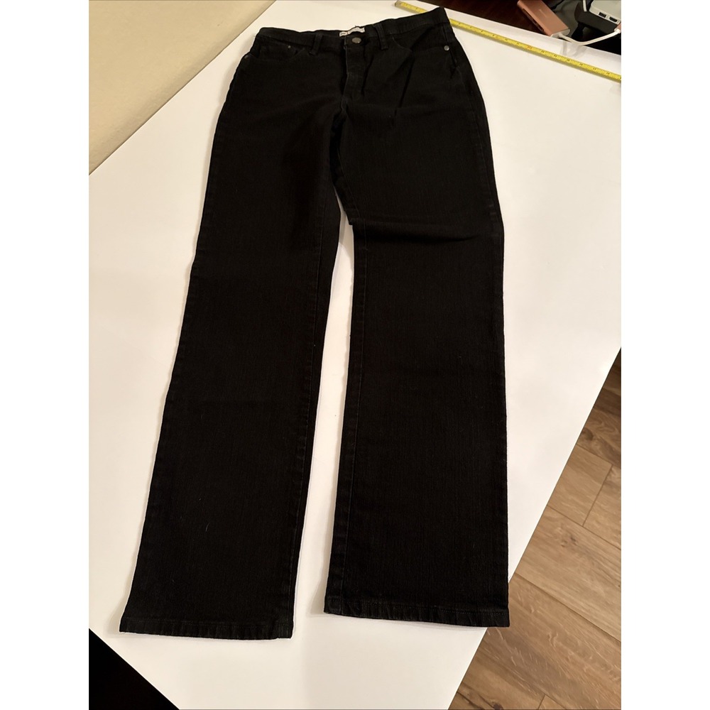Lee Classic Fit Straight Leg Jeans Womens 12 Black Stretch Denim Pants